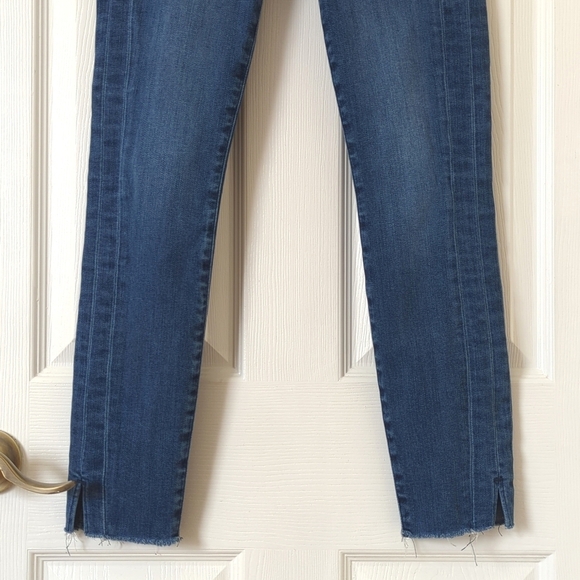 Paige Hoxton Classic Medium Wash High Waisted Ankle Cropped Skinny Jeans 24 - Picture 3 of 14